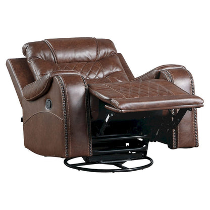Homelegance  - Putnam Swivel Glider Reclining Chair in Brown - 9405BR-1  view 4