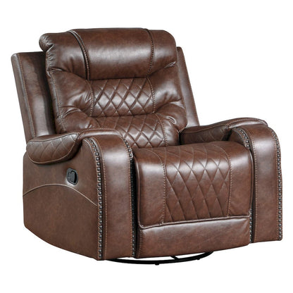 Homelegance  - Putnam Swivel Glider Reclining Chair in Brown - 9405BR-1  view 6