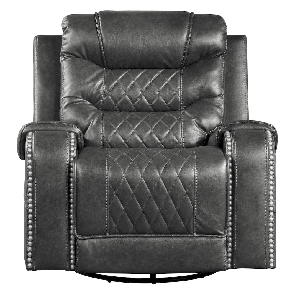 Homelegance  - Putnam Swivel Glider Reclining Chair in Gray - 9405GY-1  view 1