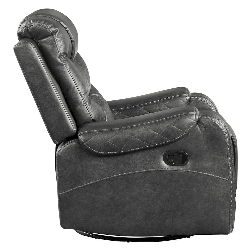 Homelegance  - Putnam Swivel Glider Reclining Chair in Gray - 9405GY-1  view 3