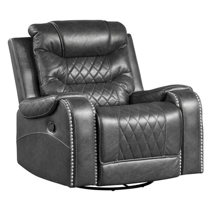 Homelegance  - Putnam Swivel Glider Reclining Chair in Gray - 9405GY-1  view 4