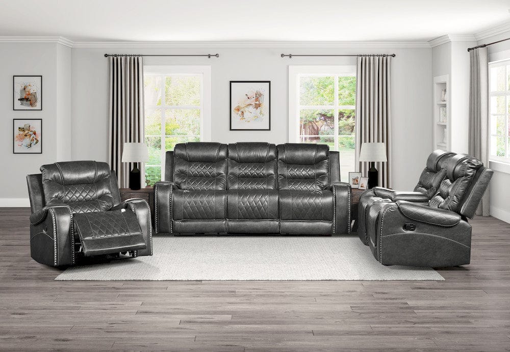 Homelegance  - Putnam Swivel Glider Reclining Chair in Gray - 9405GY-1  view 7