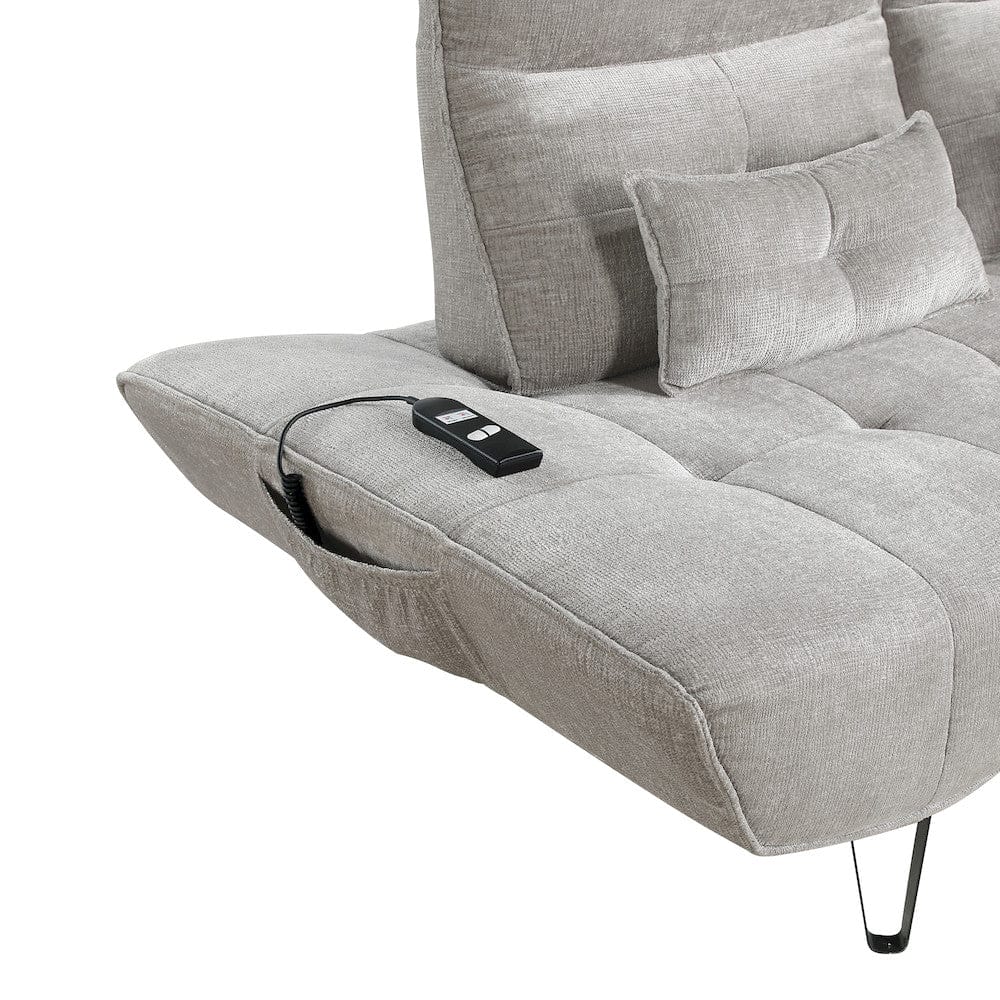 Homelegance  - Quonsett Sofa W/ Power Adjustable Seat Depth and Manual Adjustable Headrests in Light gray - 9556LGY-3PW  view 7