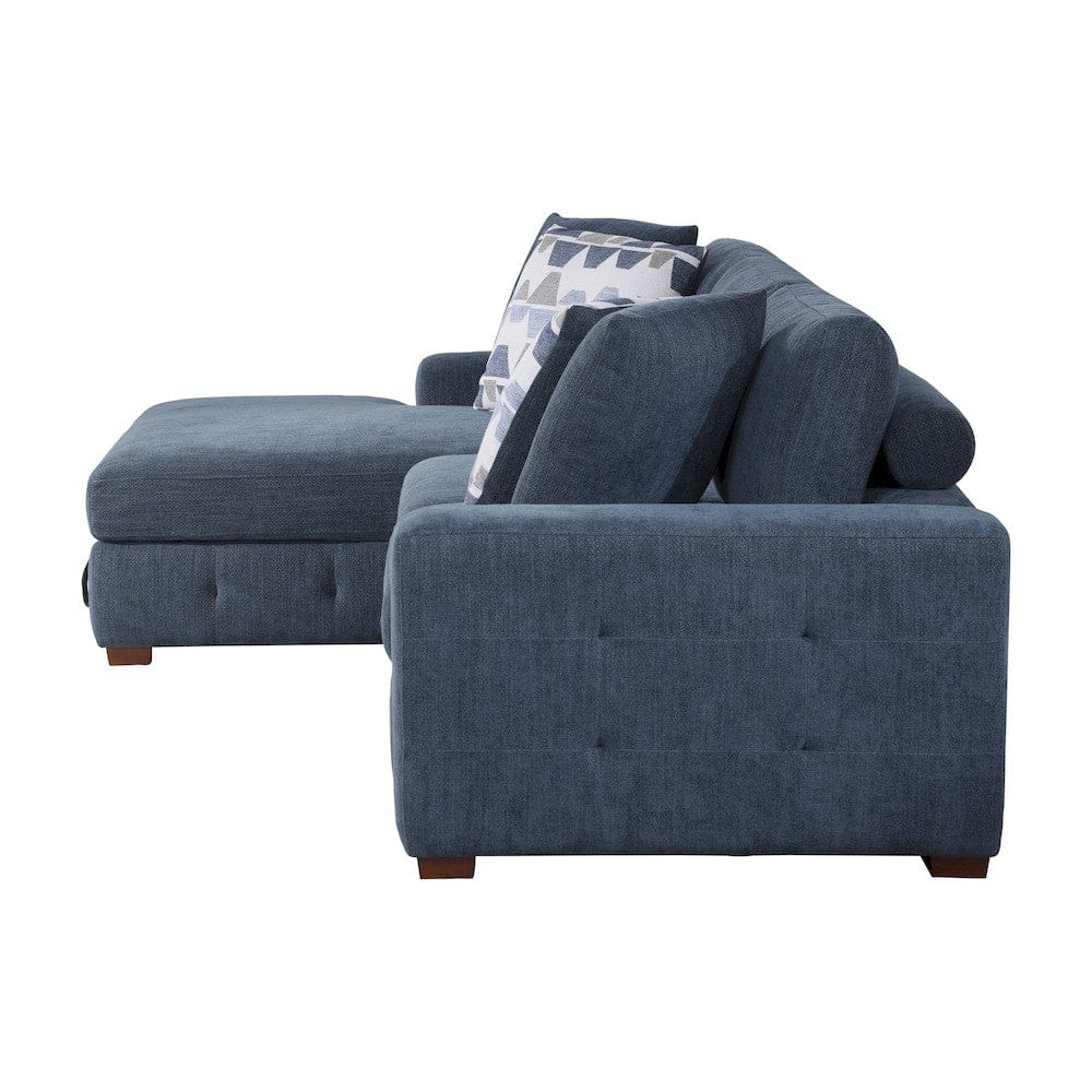 Homelegance  - Raife 2-Piece Sectional W/ Left Chaise in Blue - 9624BUx2LC2R  view 3