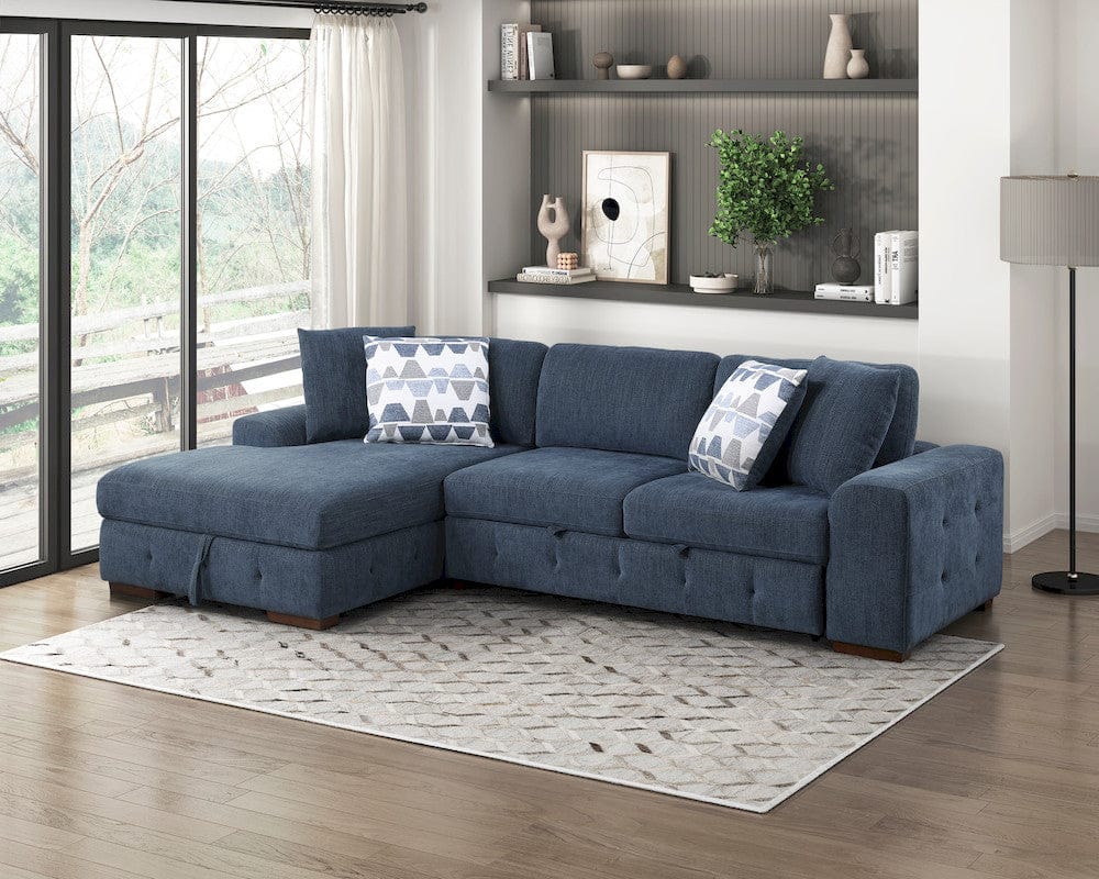 Homelegance  - Raife 2-Piece Sectional W/ Left Chaise in Blue - 9624BUx2LC2R  view 7