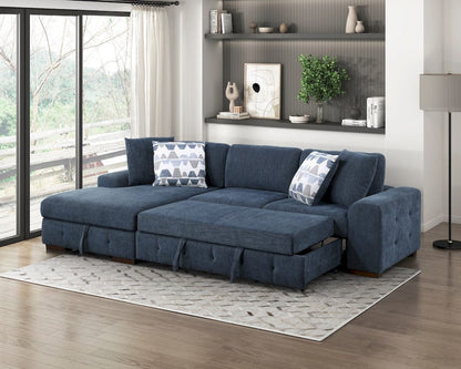 Homelegance  - Raife 2-Piece Sectional W/ Left Chaise in Blue - 9624BUx2LC2R  view 8