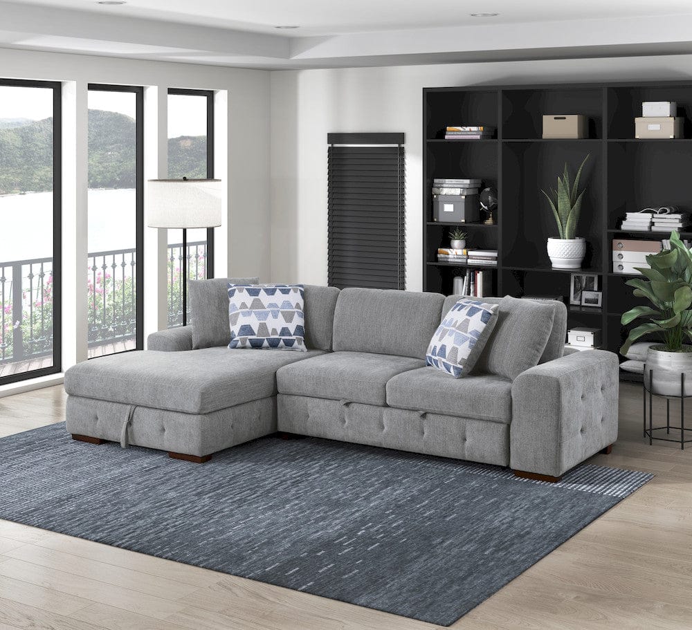 Homelegance  - Raife 2-Piece Sectional W/ Left Chaise in Gray - 9624GYx2LC2R  view 11