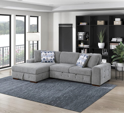 Homelegance  - Raife 2-Piece Sectional W/ Left Chaise in Gray - 9624GYx2LC2R  view 11