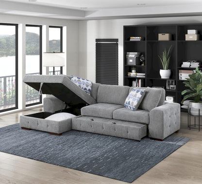 Homelegance  - Raife 2-Piece Sectional W/ Left Chaise in Gray - 9624GYx2LC2R  view 12