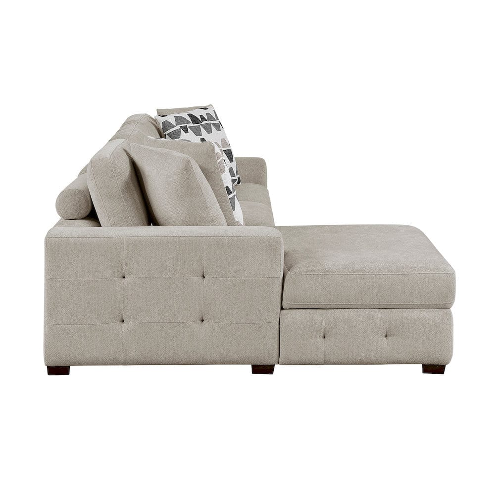 Homelegance  - Raife 2-Piece Sectional W/ Left Chaise in Taupe - 9624TPx2LC2R  view 3