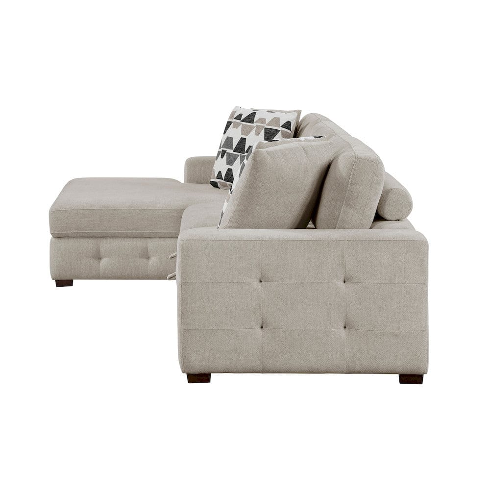 Homelegance  - Raife 2-Piece Sectional W/ Left Chaise in Taupe - 9624TPx2LC2R  view 4
