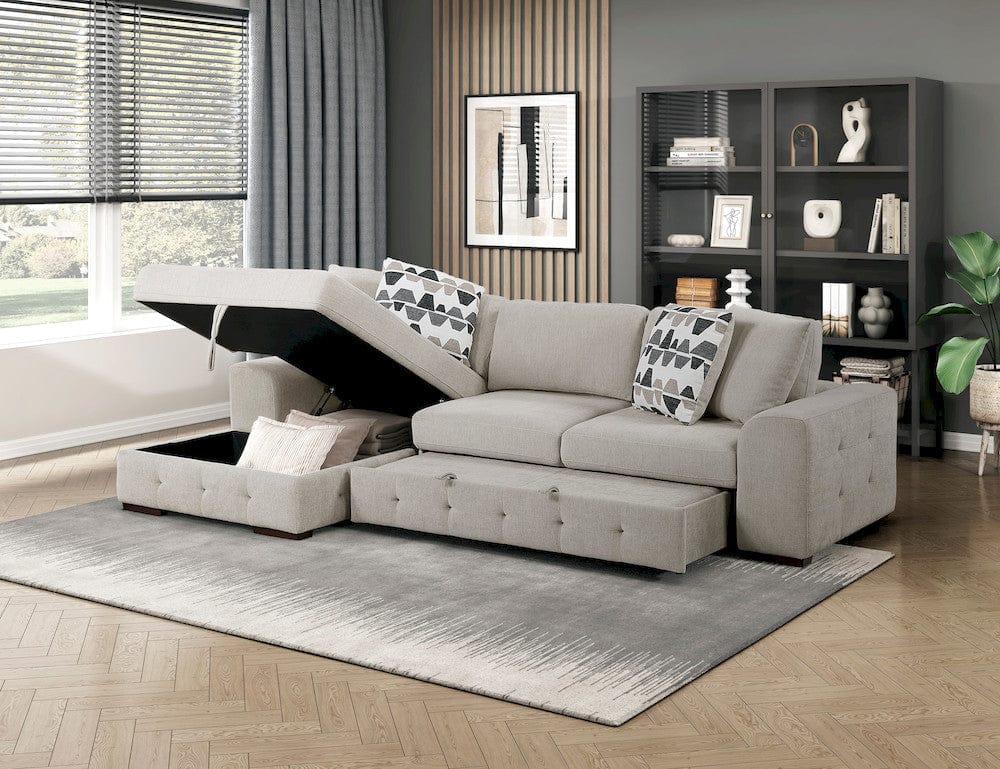 Homelegance  - Raife 2-Piece Sectional W/ Left Chaise in Taupe - 9624TPx2LC2R  view 10