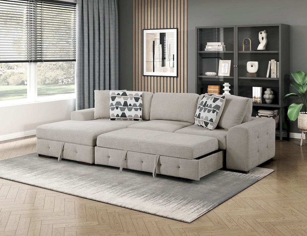 Homelegance  - Raife 2-Piece Sectional W/ Left Chaise in Taupe - 9624TPx2LC2R  view 11