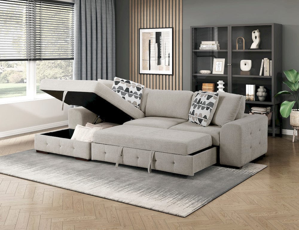 Homelegance  - Raife 2-Piece Sectional W/ Left Chaise in Taupe - 9624TPx2LC2R  view 12