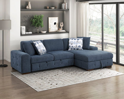 Homelegance  - Raife 2-Piece Sectional W/ Right Chaise in Blue - 9624BUx22LRC  view 2