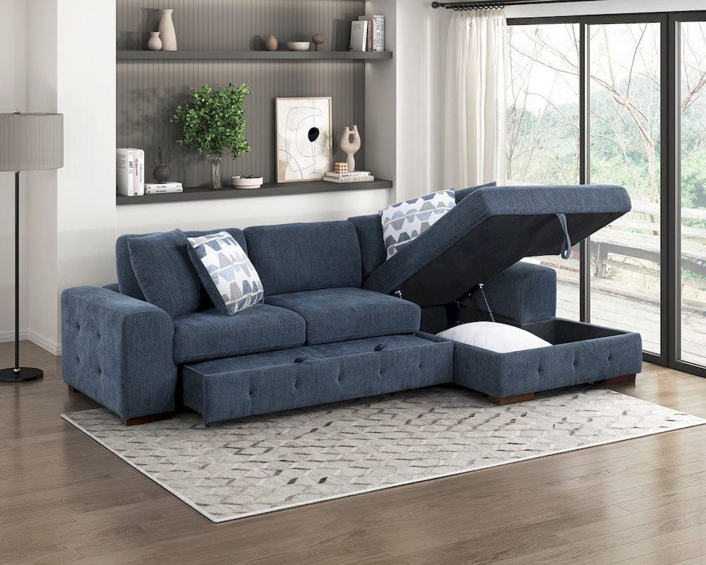 Homelegance  - Raife 2-Piece Sectional W/ Right Chaise in Blue - 9624BUx22LRC  view 3