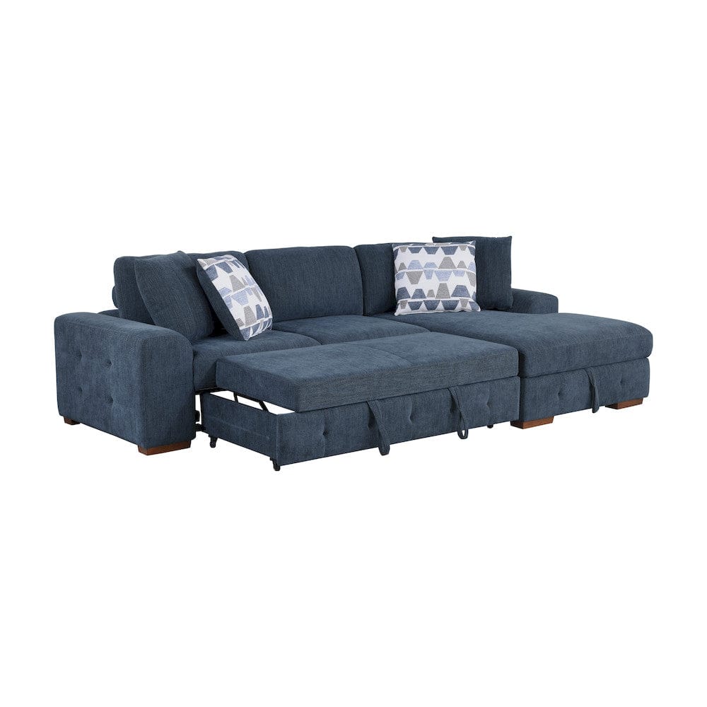 Homelegance  - Raife 2-Piece Sectional W/ Right Chaise in Blue - 9624BUx22LRC  view 10