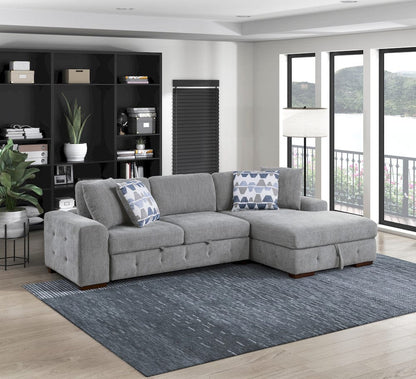 Homelegance  - Raife 2-Piece Sectional W/ Right Chaise in Gray - 9624GYx22LRC  view 2