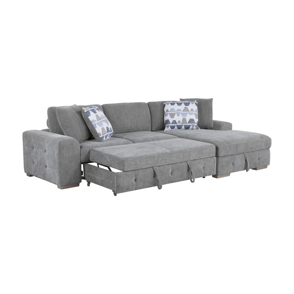 Homelegance  - Raife 2-Piece Sectional W/ Right Chaise in Gray - 9624GYx22LRC  view 8