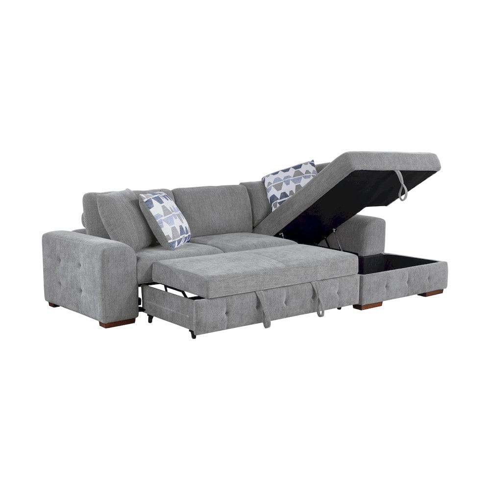 Homelegance  - Raife 2-Piece Sectional W/ Right Chaise in Gray - 9624GYx22LRC  view 9