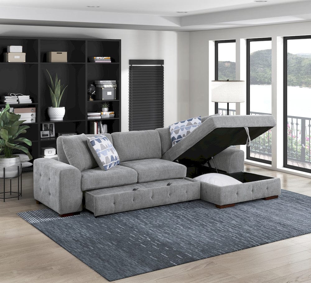 Homelegance  - Raife 2-Piece Sectional W/ Right Chaise in Gray - 9624GYx22LRC  view 10