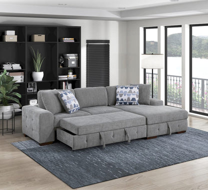 Homelegance  - Raife 2-Piece Sectional W/ Right Chaise in Gray - 9624GYx22LRC  view 11