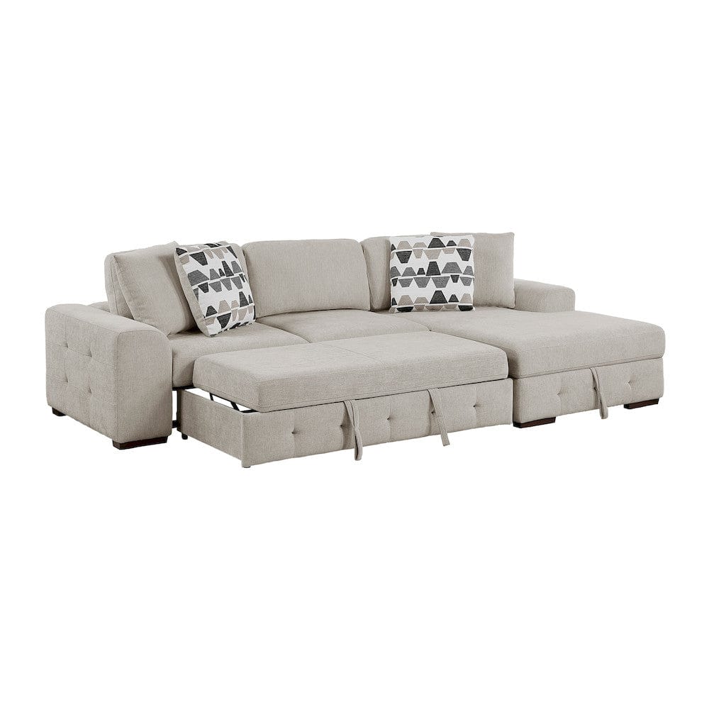 Homelegance  - Raife 2-Piece Sectional W/ Right Chaise in Taupe - 9624TPx22LRC  view 1