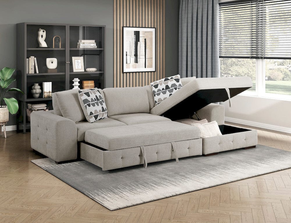 Homelegance  - Raife 2-Piece Sectional W/ Right Chaise in Taupe - 9624TPx22LRC  view 2