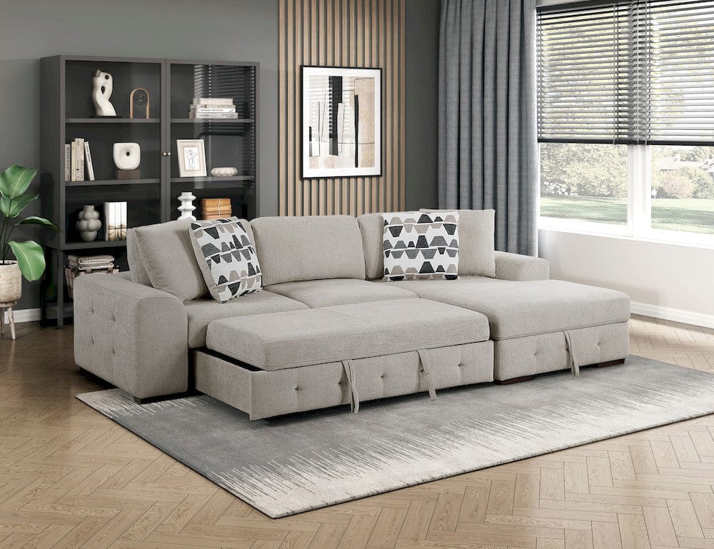 Homelegance  - Raife 2-Piece Sectional W/ Right Chaise in Taupe - 9624TPx22LRC  view 3