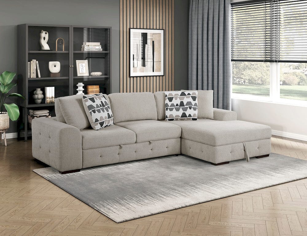 Homelegance  - Raife 2-Piece Sectional W/ Right Chaise in Taupe - 9624TPx22LRC  view 7