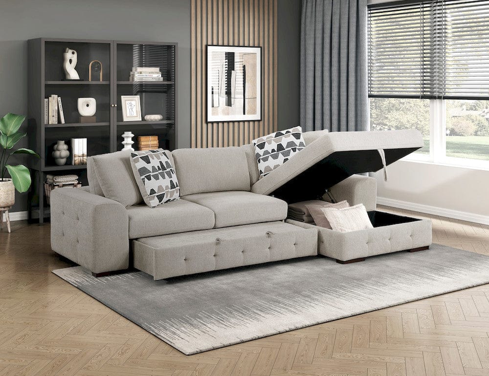 Homelegance  - Raife 2-Piece Sectional W/ Right Chaise in Taupe - 9624TPx22LRC  view 8