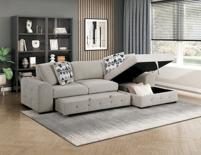 Homelegance  - Raife 2-Piece Sectional W/ Right Chaise in Taupe - 9624TPx22LRC  view 8