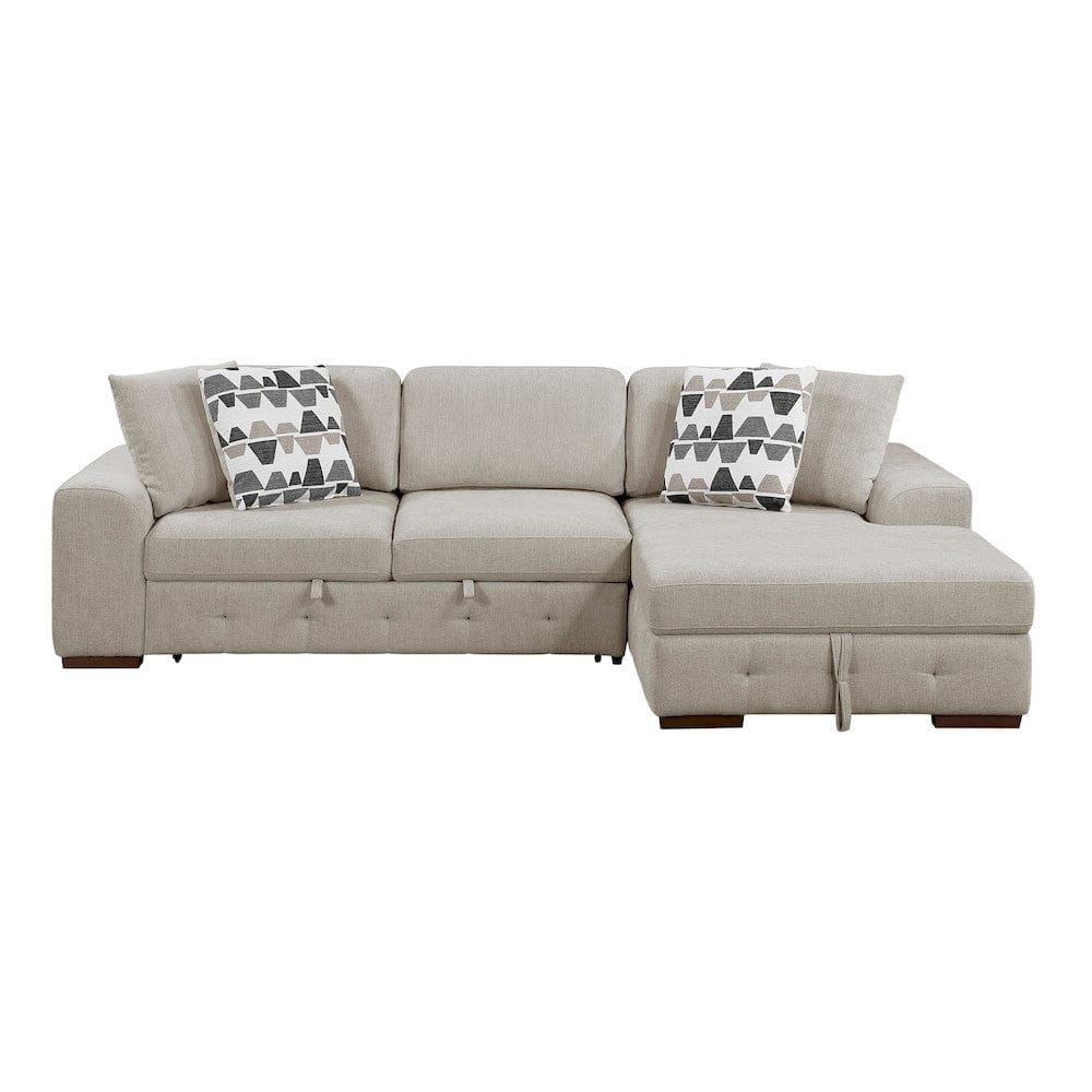 Homelegance  - Raife 2-Piece Sectional W/ Right Chaise in Taupe - 9624TPx22LRC  view 9