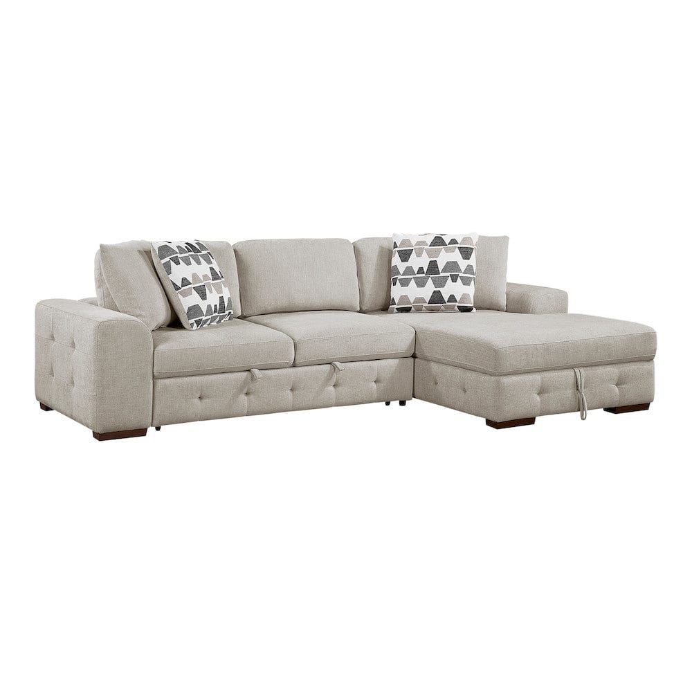 Homelegance  - Raife 2-Piece Sectional W/ Right Chaise in Taupe - 9624TPx22LRC  view 10