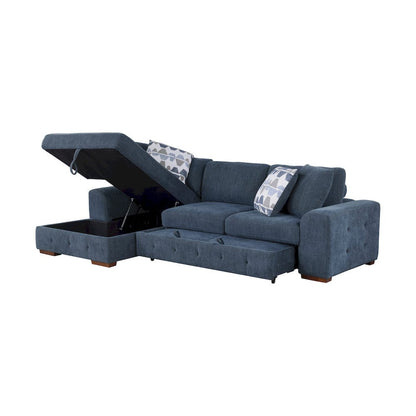 Homelegance  - Raife 3-Piece Sectional W/ Left Chaise and Ottoman in Blue - 9624BUx3LC2R  view 5