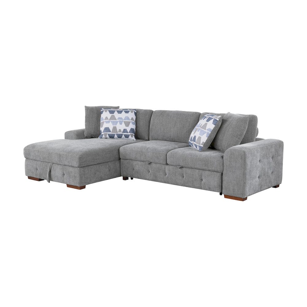 Homelegance  - Raife 3-Piece Sectional W/ Left Chaise and Ottoman in Gray - 9624GYx3LC2R  view 4
