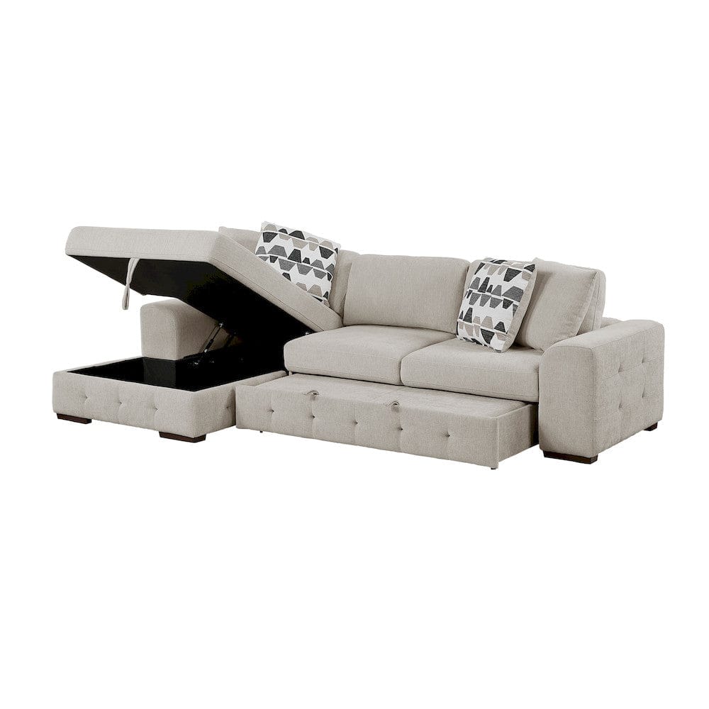 Homelegance  - Raife 3-Piece Sectional W/ Left Chaise and Ottoman in Taupe - 9624TPx3LC2R  view 5