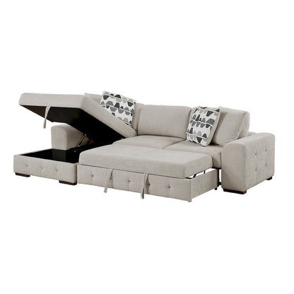 Homelegance  - Raife 3-Piece Sectional W/ Left Chaise and Ottoman in Taupe - 9624TPx3LC2R  view 6