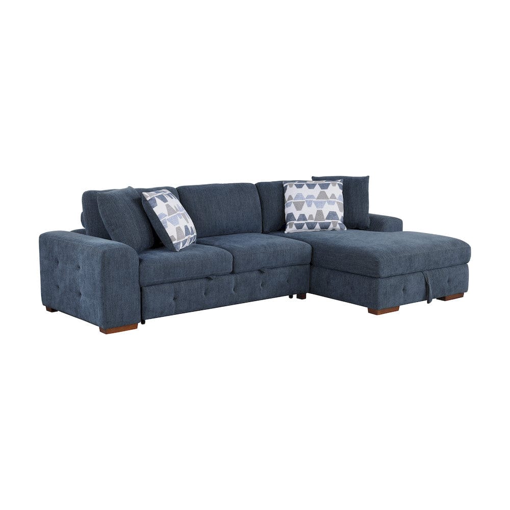 Homelegance  - Raife 3-Piece Sectional W/ Right Chaise and Ottoman in Blue - 9624BUx32LRC  view 7