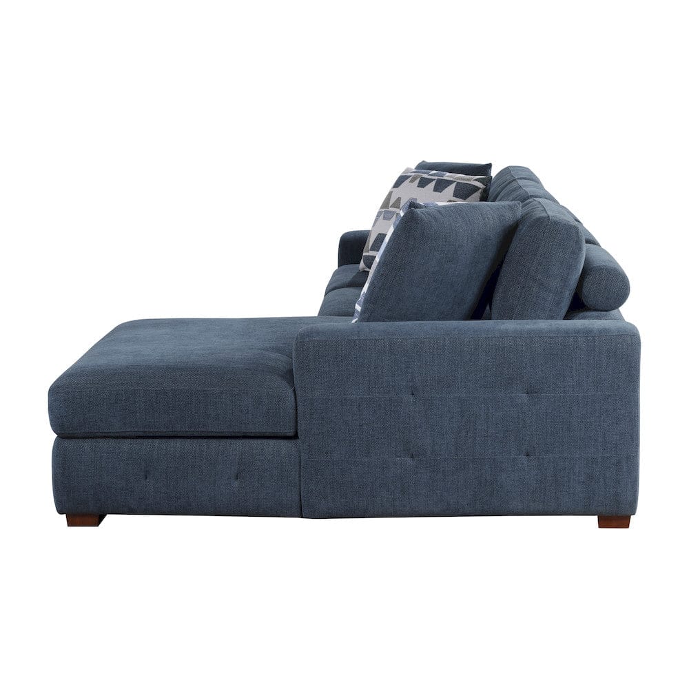 Homelegance  - Raife 3-Piece Sectional W/ Right Chaise and Ottoman in Blue - 9624BUx32LRC  view 9
