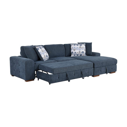 Homelegance  - Raife 3-Piece Sectional W/ Right Chaise and Ottoman in Blue - 9624BUx32LRC  view 12