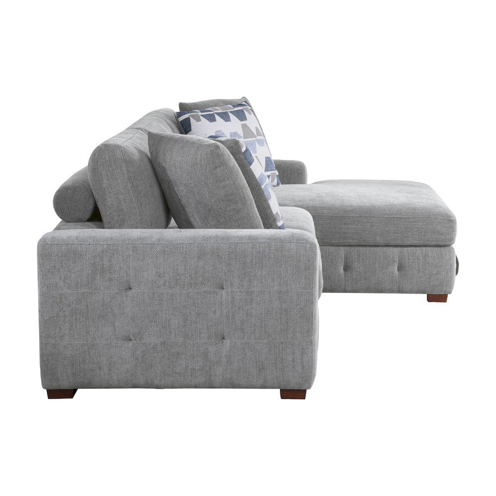 Homelegance  - Raife 3-Piece Sectional W/ Right Chaise and Ottoman in Gray - 9624GYx32LRC  view 5