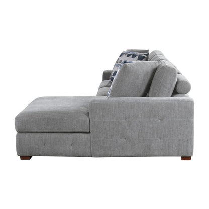 Homelegance  - Raife 3-Piece Sectional W/ Right Chaise and Ottoman in Gray - 9624GYx32LRC  view 6
