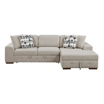 Homelegance  - Raife 3-Piece Sectional W/ Right Chaise and Ottoman in Taupe - 9624TPx32LRC  view 4