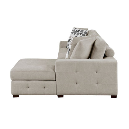 Homelegance  - Raife 3-Piece Sectional W/ Right Chaise and Ottoman in Taupe - 9624TPx32LRC  view 6