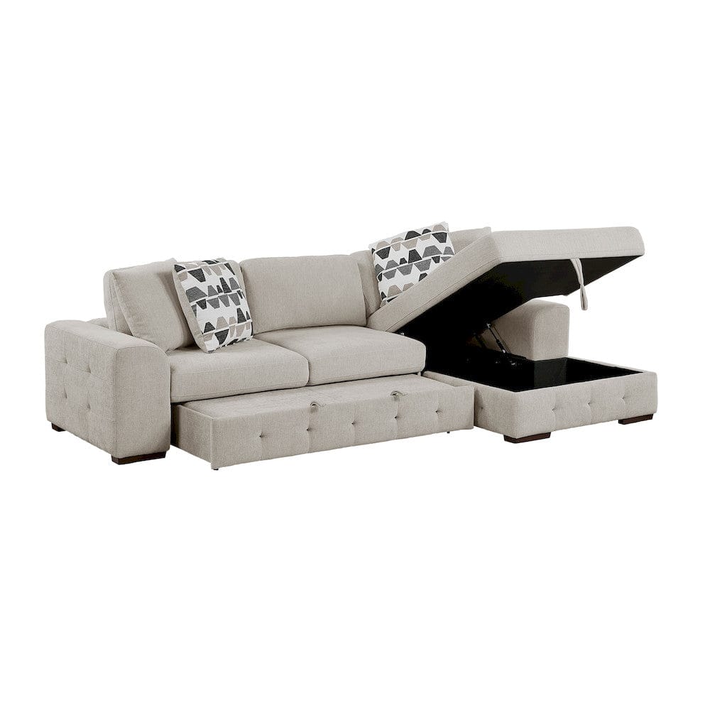 Homelegance  - Raife 3-Piece Sectional W/ Right Chaise and Ottoman in Taupe - 9624TPx32LRC  view 8