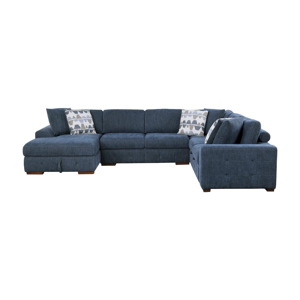 Homelegance  - Raife 4-Piece Sectional W/ Left Chaise in Blue - 9624BUx42RLC  view 3