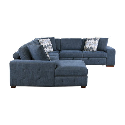 Homelegance  - Raife 4-Piece Sectional W/ Left Chaise in Blue - 9624BUx42RLC  view 4