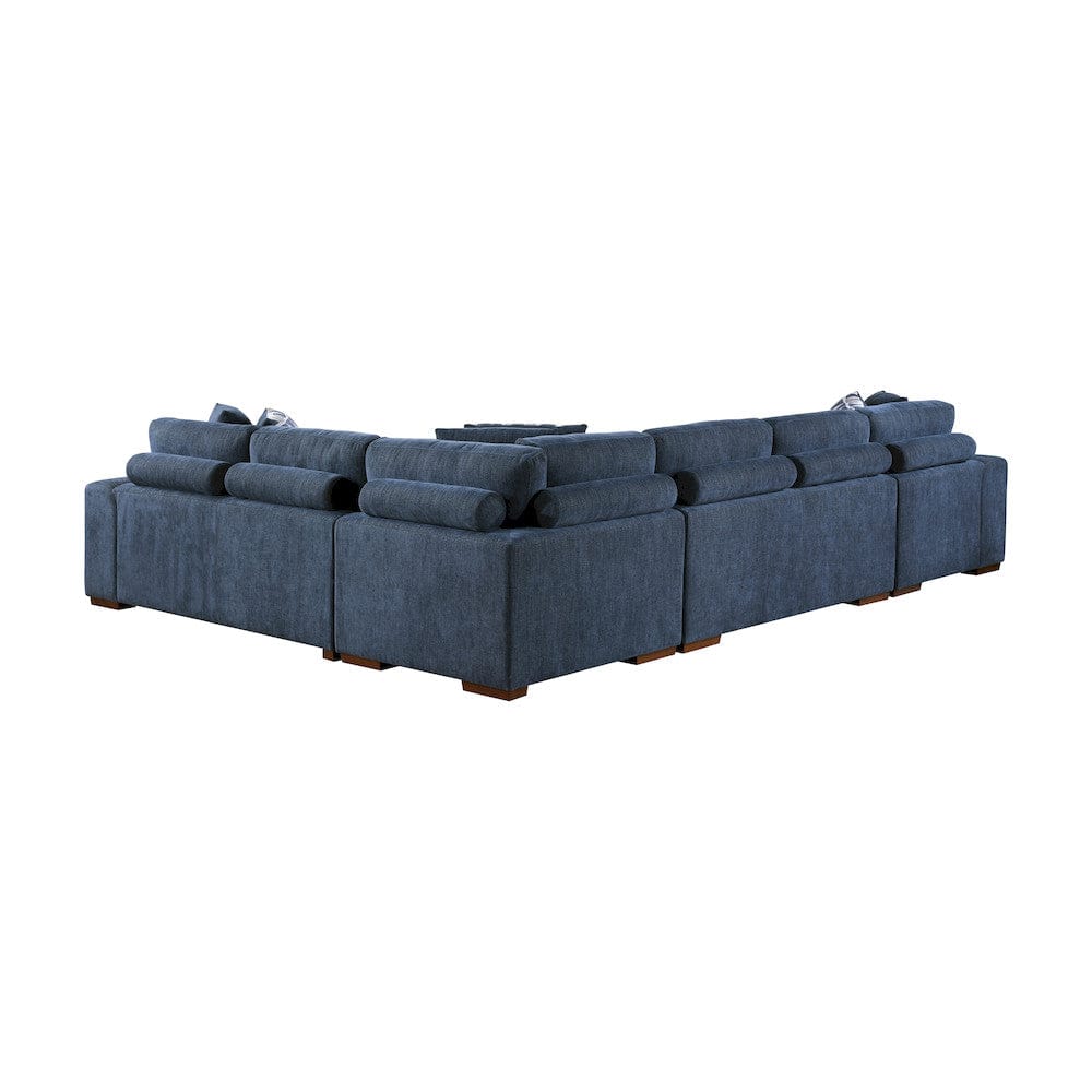 Homelegance  - Raife 4-Piece Sectional W/ Left Chaise in Blue - 9624BUx42RLC  view 5