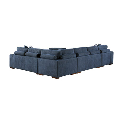 Homelegance  - Raife 4-Piece Sectional W/ Left Chaise in Blue - 9624BUx42RLC  view 5